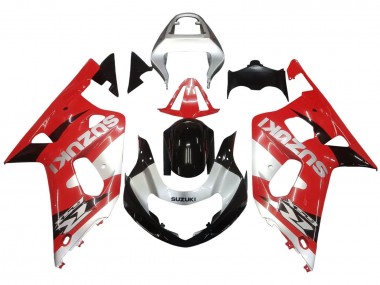 2001-2003 Red White Glossy Black Suzuki GSXR 600 / GSXR 750 Motorcycle Fairing