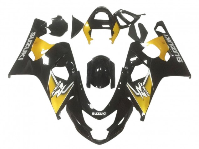 2001-2003 Yellow Glossy Black Suzuki GSXR 600 / GSXR 750 Motorcycle Fairings