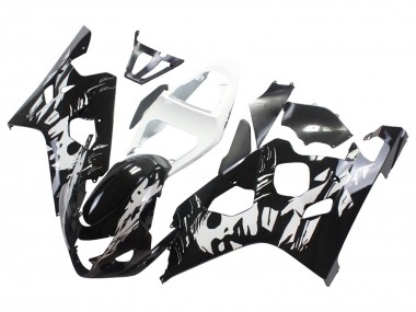 2004-2005 White Black Suzuki GSXR 600 / GSXR 750 Motorcycle Fairing