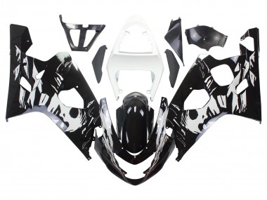 2004-2005 White Black Suzuki GSXR 600 / GSXR 750 Motorcycle Fairing