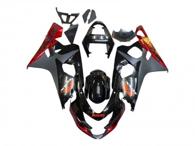 2004-2005 Black Grey Red Suzuki GSXR 600 / GSXR 750 Motorcycle Fairings