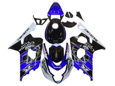 2004-2005 White Blue Black Corona Motul Suzuki GSXR 600 / GSXR 750 Motorcycle Fairing
