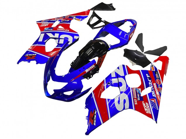 2004-2005 Blue Red Black Motul Dunlop Suzuki GSXR 600 / GSXR 750 Motorcycle Fairings