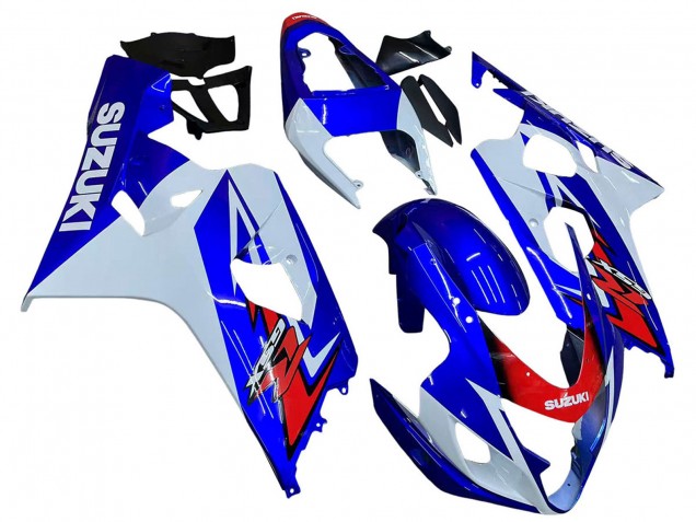 2004-2005 White Blue Red Suzuki GSXR 600 / GSXR 750 Motorcycle Fairing