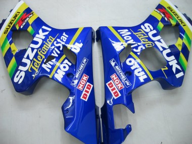 2004-2005 Blue White Yellow Green Telefumia Motul MoviStar Suzuki GSXR 600 / GSXR 750 Motorcycle Fairings