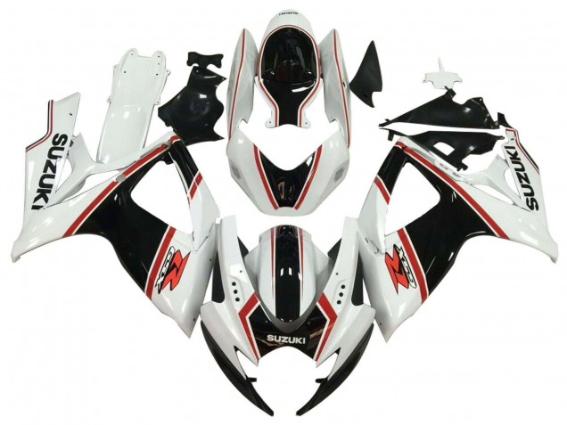 2006-2007 White Black Red Suzuki GSXR 600 / GSXR 750 Motorcycle Fairing