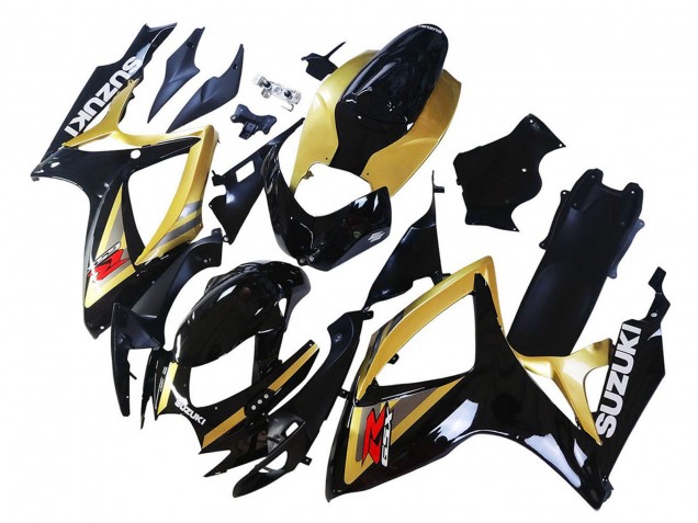 2006-2007 Gold Glossy Black Red Suzuki GSXR 600 / GSXR 750 Motorcycle Fairings