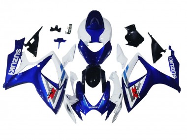 2006-2007 White Blue Glossy Black Red Suzuki GSXR 600 / GSXR 750 Motorcycle Fairings