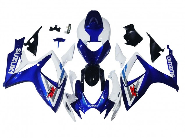 2006-2007 White Blue Glossy Black Red Suzuki GSXR 600 / GSXR 750 Motorcycle Fairings