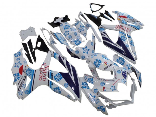 2006-2007 White Blue Black Red Nastro Azzurro Suzuki GSXR 600 / GSXR 750 Motorcycle Fairings