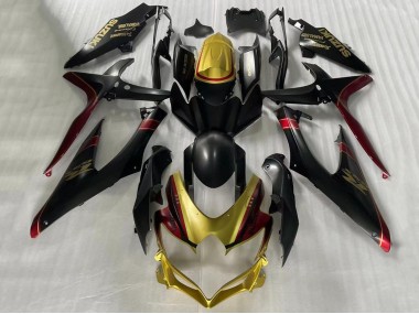 2006-2007 Gold Matte Black Red Suzuki GSXR 600 / GSXR 750 Motorcycle Fairings