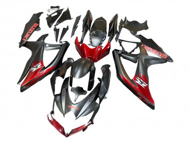 2008-2010 Matte Black Red Suzuki GSXR 600 / GSXR 750 Motorcycle Fairings