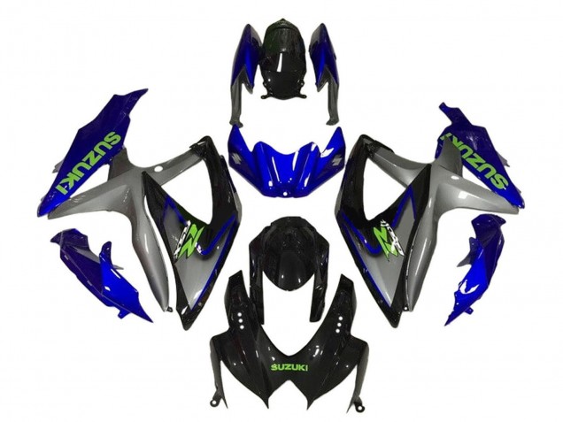 2008-2010 Blue Grey Glossy Black Green Suzuki GSXR 600 / GSXR 750 Motorcycle Fairings
