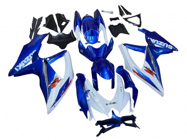 2008-2010 Blue White Red Suzuki GSXR 600 / GSXR 750 Motorcycle Fairing Kits