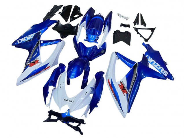 2008-2010 Blue White Red Suzuki GSXR 600 / GSXR 750 Motorcycle Fairing Kits