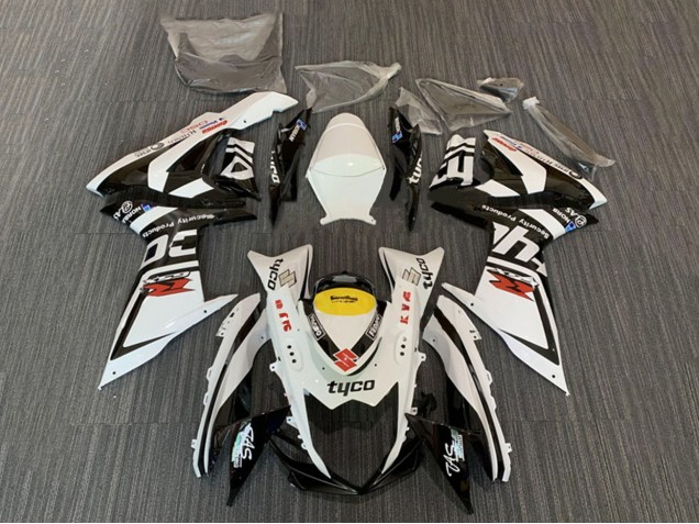 2008-2010 White Yellow Black Typco Suzuki GSXR 600 / GSXR 750 Motorcycle Fairings