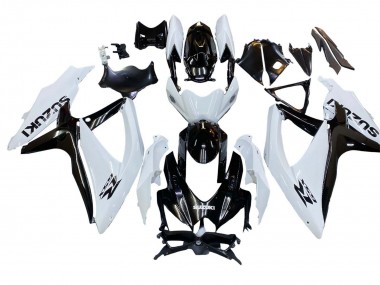 2008-2010 White Black Suzuki GSXR 600 / GSXR 750 Motorcycle Fairing