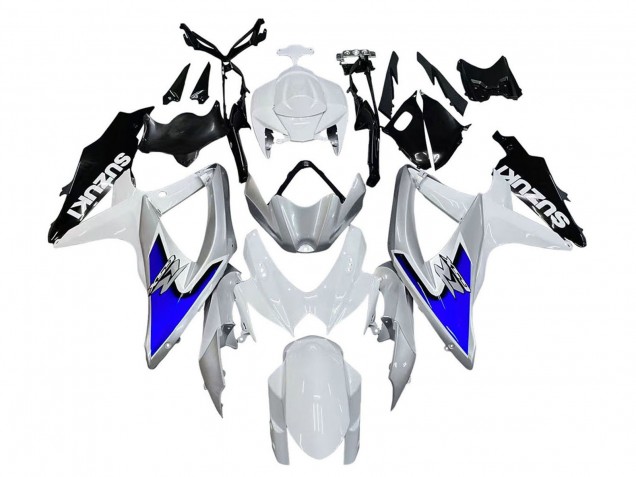 2008-2010 White Silver Blue Black Suzuki GSXR 600 / GSXR 750 Motorcycle Fairings