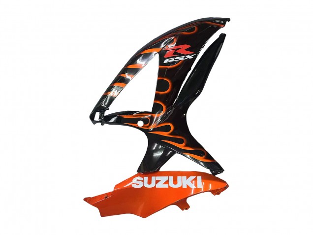 2008-2010 Glossy Black Orange Flame Suzuki GSXR 600 / GSXR 750 Motorcycle Fairings