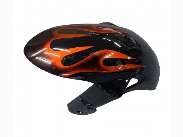 2008-2010 Glossy Black Orange Flame Suzuki GSXR 600 / GSXR 750 Motorcycle Fairings