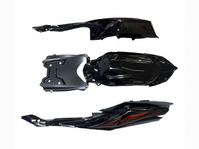 2008-2010 Glossy Black Orange Flame Suzuki GSXR 600 / GSXR 750 Motorcycle Fairings