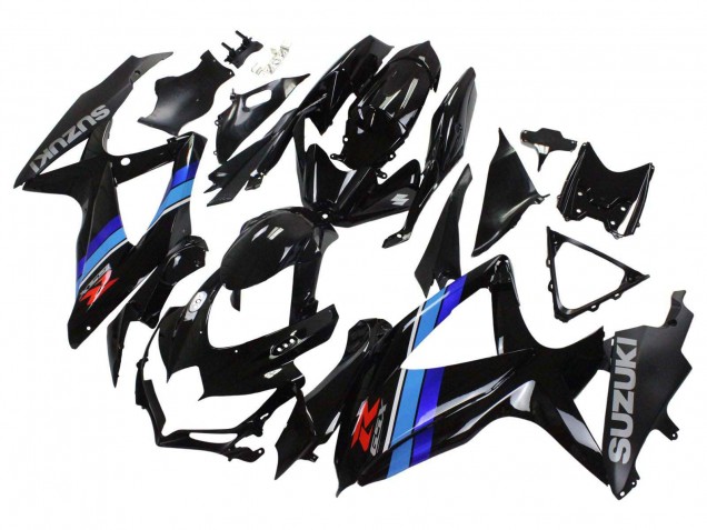 2008-2010 Glossy Black Blue Suzuki GSXR 600 / GSXR 750 Motorcycle Fairings