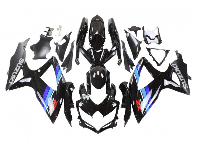 2008-2010 Glossy Black Blue Suzuki GSXR 600 / GSXR 750 Motorcycle Fairings