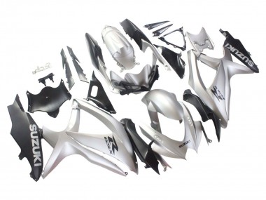 2008-2010 Silver Matte Black Suzuki GSXR 600 / GSXR 750 Motorcycle Fairings