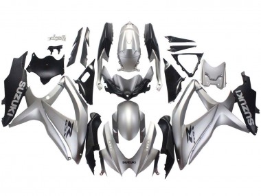 2008-2010 Silver Matte Black Suzuki GSXR 600 / GSXR 750 Motorcycle Fairings