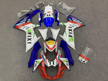 2008-2010 White Blue Red Green Yellow Fixi 11 Suzuki GSXR 600 / GSXR 750 Motorcycle Fairings