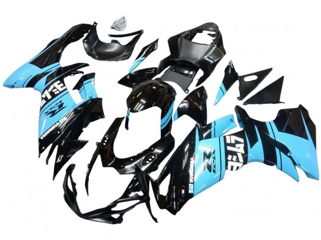 2011-2024 Glossy Black Light Blue Suzuki GSXR 600 / GSXR 750 Motorcycle Fairings