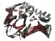 2011-2024 Glossy Black Red Flame Suzuki GSXR 600 / GSXR 750 Motorcycle Fairings