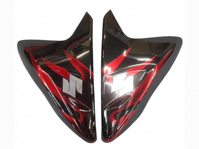 2011-2024 Glossy Black Red Flame Suzuki GSXR 600 / GSXR 750 Motorcycle Fairings