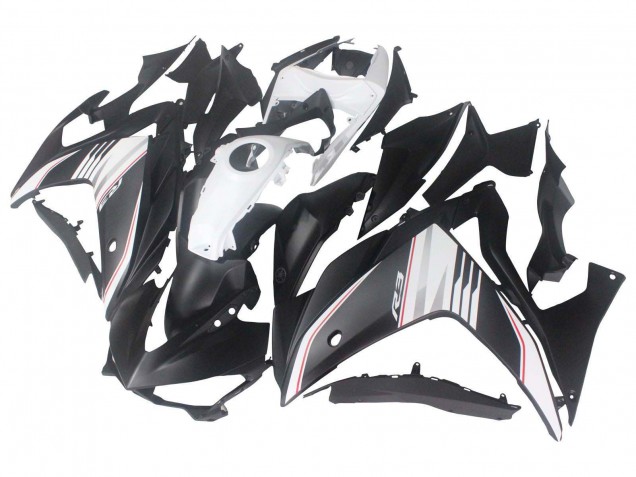 2015-2018 White Red Matte Black Yamaha YZF R3/R25 Motorcycle Fairing