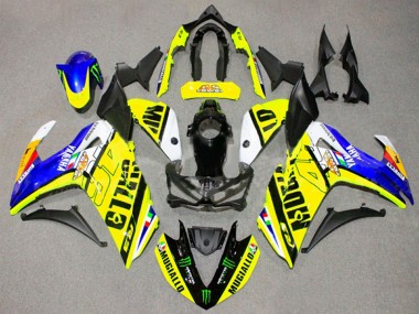 2015-2018 Yellow Blue Black Monster Yamaha YZF R3/R25 Motorcycle Fairings