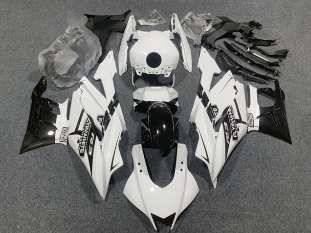 2019-2021 White Glossy Black Yamaha YZF R3/R25 Motorcycle Fairings
