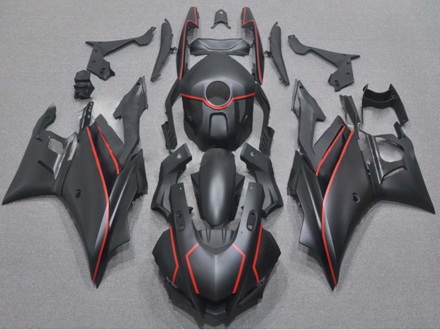 2019-2021 Matte Black Red Yamaha YZF R3/R25 Motorcycle Fairings