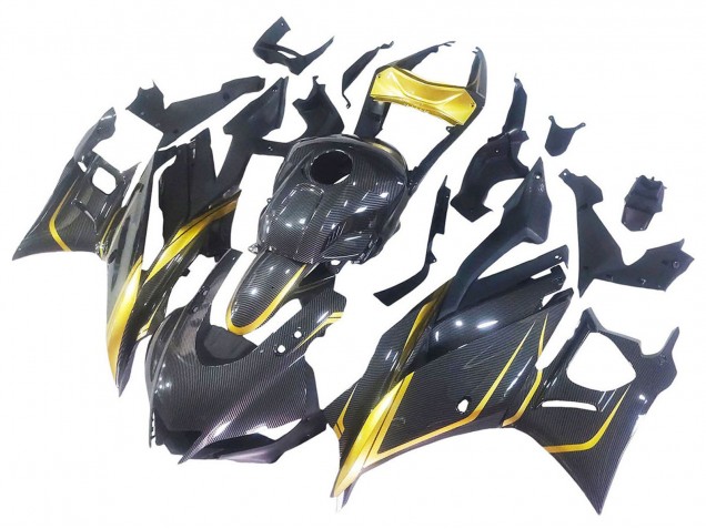 2019-2021 Glod Black Carbon Fiber Yamaha YZF R3/R25 Motorcycle Fairings