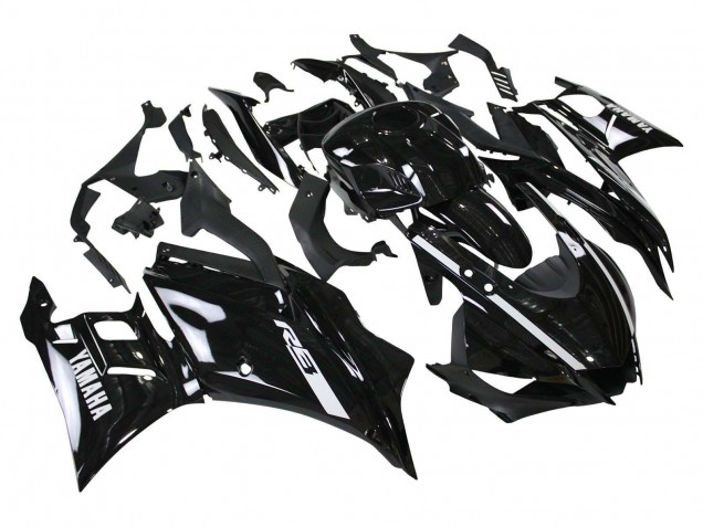2019-2021 Glossy Black White Yamaha YZF R3/R25 Motorcycle Fairings