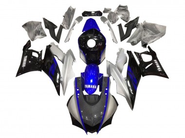 2019-2021 Silver Blue Black Carbon Fiber Style Yamaha YZF R3/R25 Motorcycle Fairings