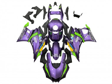 2019-2021 Purple Green White EVA Racing Yamaha YZF R3/R25 Motorcycle Fairings