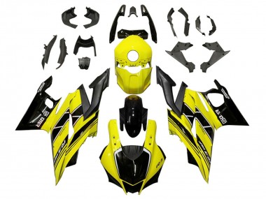 2019-2021 Yellow Black Carbon Fiber Yamaha YZF R3/R25 Motorcycle Fairings