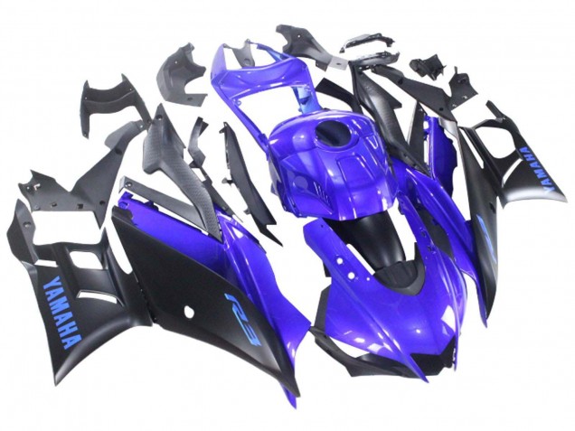 2022-2024 Blue Matte Black Yamaha YZF R3/R25 Motorcycle Fairing
