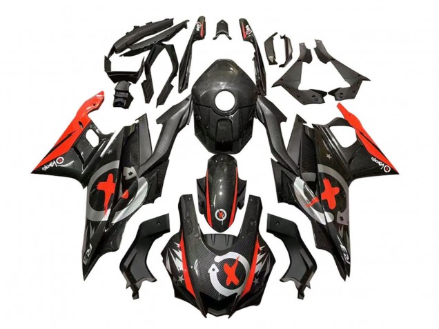 2022-2024 Black Carbon Fiber Style Red Silver Yamaha YZF R3/R25 Motorcycle Fairings