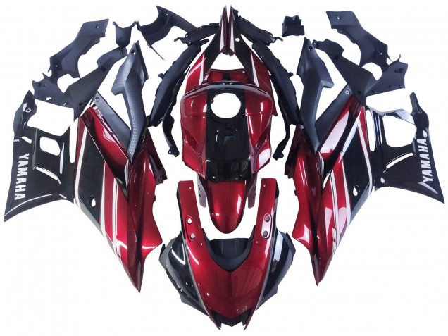 2022-2024 Red White Glossy Black Yamaha YZF R3/R25 Motorcycle Fairing