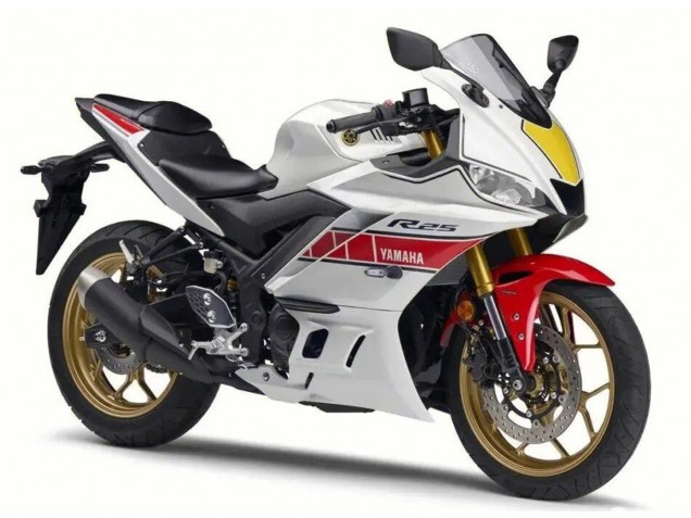 2022-2024 White Red Black Yamaha YZF R3/R25 Motorcycle Fairing