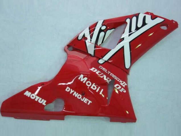 1998-1999 Red White Black Dunlop Yamaha YZF 1000 R1 Motorcycle Fairings
