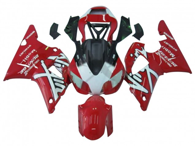 1998-1999 Red White Black Dunlop Yamaha YZF 1000 R1 Motorcycle Fairings