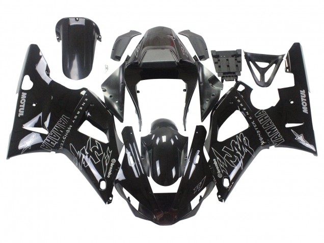 2000-2001 Glossy Black White Monster Motul Yamaha YZF 1000 R1 Motorcycle Fairings