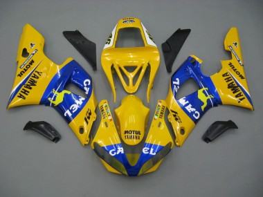 2000-2001 White Yellow Blue Motul Camel Yamaha YZF 1000 R1 Motorcycle Fairings